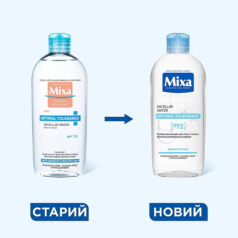 Міцелярна вода для заспокоєння шкіри - Mixa Optimal Tolerance Micellar Water — фото N3