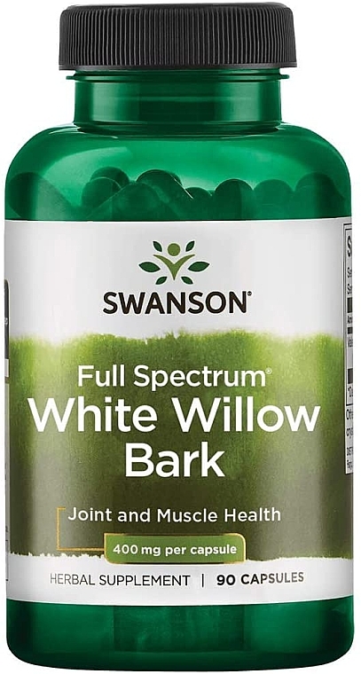Харчова добавка з екстрактом кори білої верби, 400 мг - Swanson White Willow Bark — фото N1