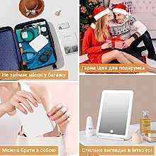 УЦЕНКА Зеркало для макияжа с LED подсветкой, белое - Aimed Makeup Mirror Stand * — фото N12