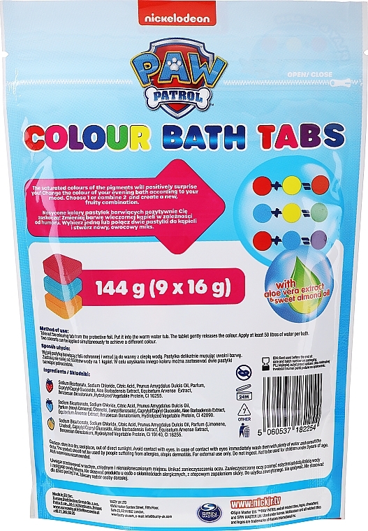 Шипучие цветные таблетки для ванн, голубая упаковка - Nickelodeon Paw Patrol Movie Colour Bath Tabs — фото N2