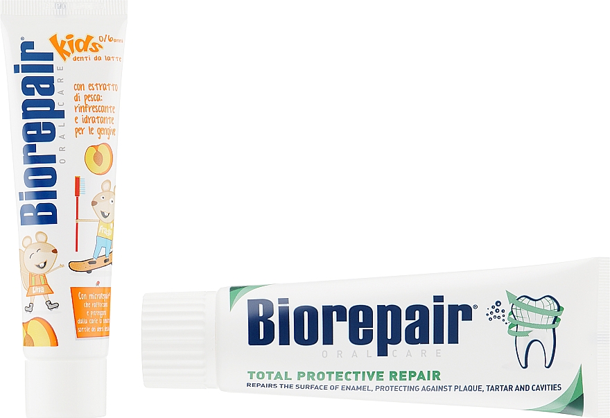 Набір "Абсолютний захист і відновлення. Персик" - Biorepair (toothpaste/50 + toothpaste/75ml)