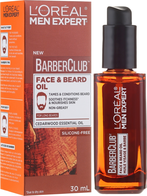 Масло для лица и длинной бороды - L'Oreal Paris Men Expert Barber Club Long Beard + Skin Oil