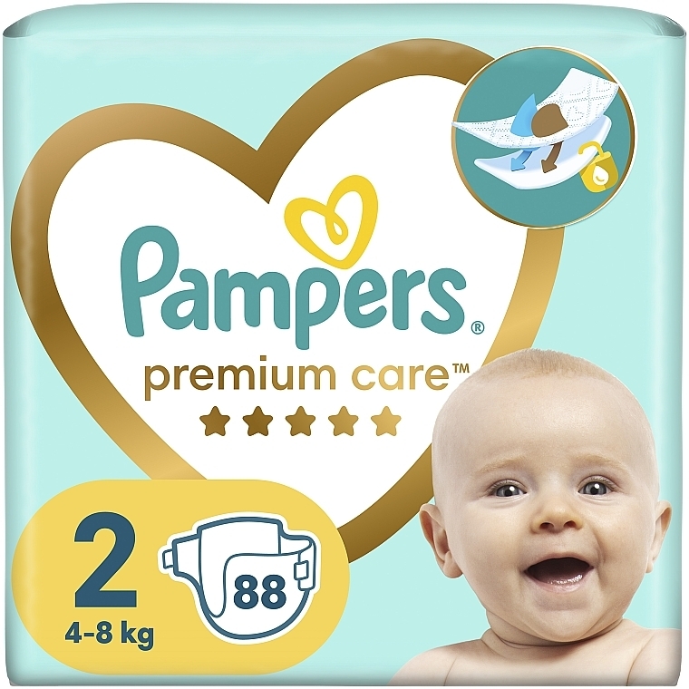Підгузки Premium Care 2 (4-8 кг), 88 шт. - Pampers — фото N1