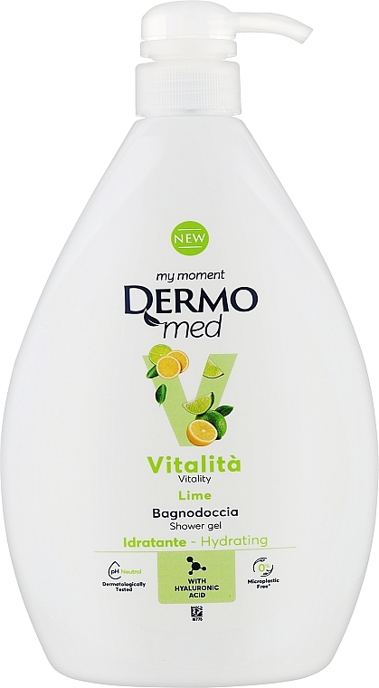 Гель для душу "Лайм", з дозатором - DermoMed Vitality Lime Shower Gel — фото N1