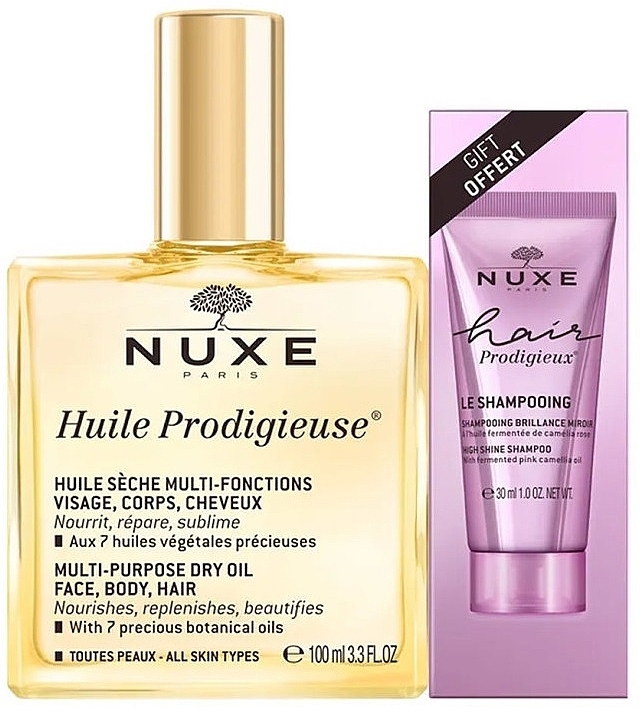 Набір - Nuxe Huile Prodigieuse (oil/100ml + shm/30ml) — фото N1