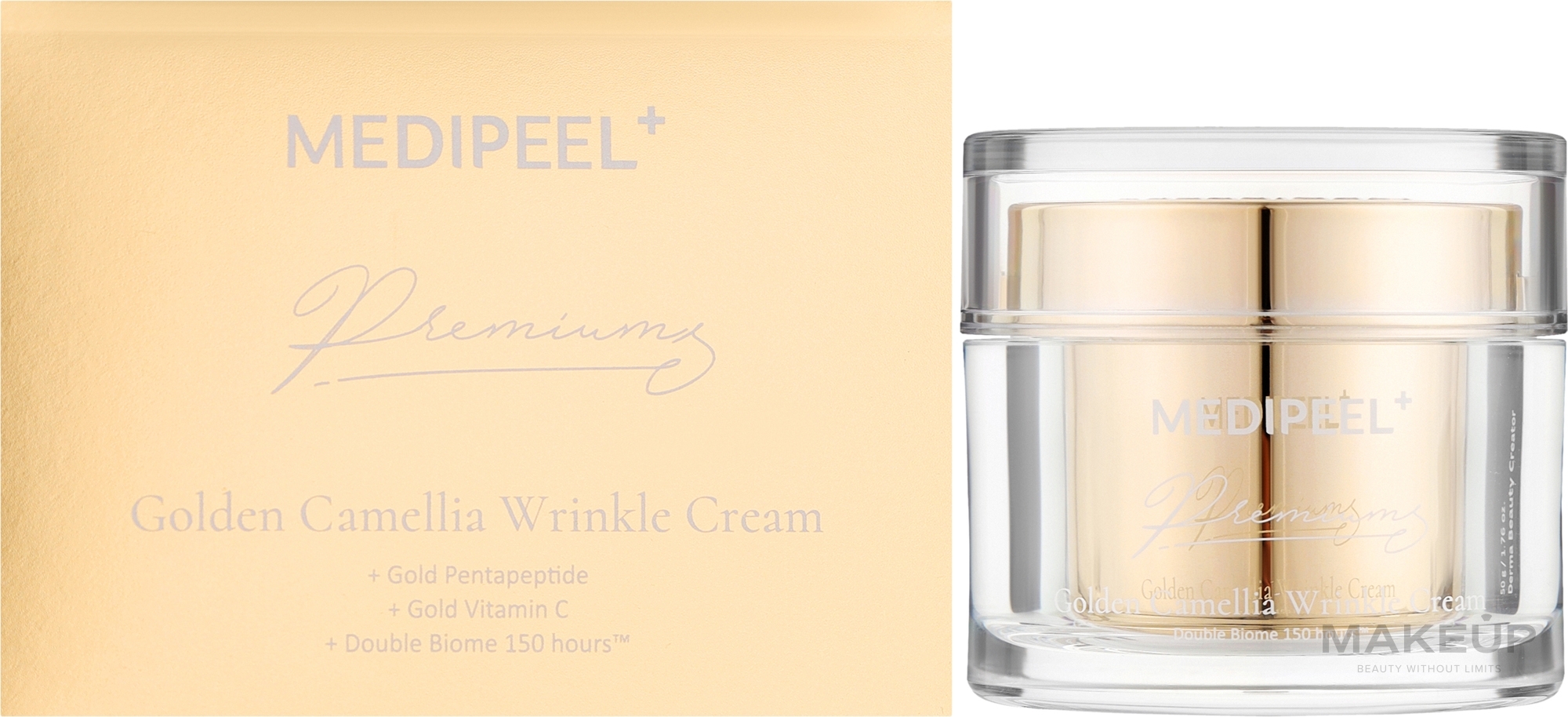 Антивіковий крем для обличчя з екстрактом золота і камелії - MEDIPEEL Peptide 9 Premium Gold Camellia Wrinkle Cream — фото 50ml