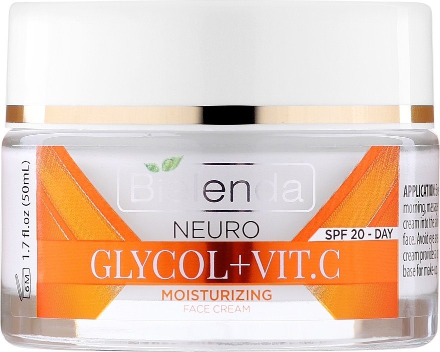 Денний зволожувальний крем для облччя SPF 20 - Bielenda Neuro Glycol + Vit.C Day Cream — фото N1