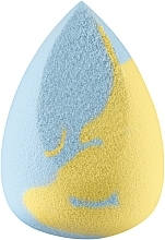 Спонж для макіяжу, скошений, блакитний з жовтим - Boho Beauty Bohomallows Medium Cut Lemon Sugar — фото N2