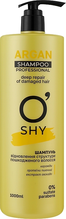 УЦІНКА Шампунь "Відновлення структури пошкодженого волосся" - O'Shy Argan Professional Shampoo * — фото N3