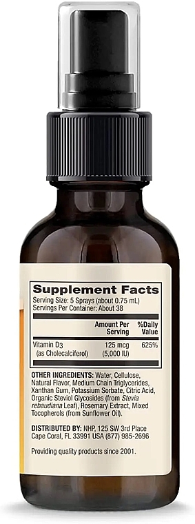 Рідкий вітамін D3 зі смаком апельсина - Dr. Mercola Vitamin D3 Sunshine Mist — фото N2