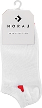 Подарочные носки "Валентинки" с сердечком, 1 пара, белые - Moraj — фото N1