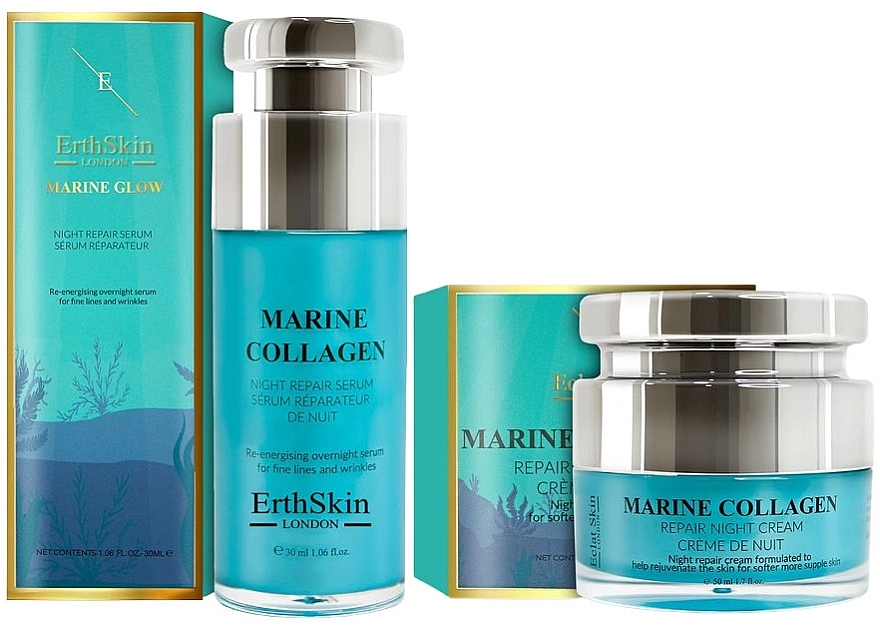 Набір - ErthSkin London Marine Collagen (n/cr/50ml + serum/30ml) — фото N1