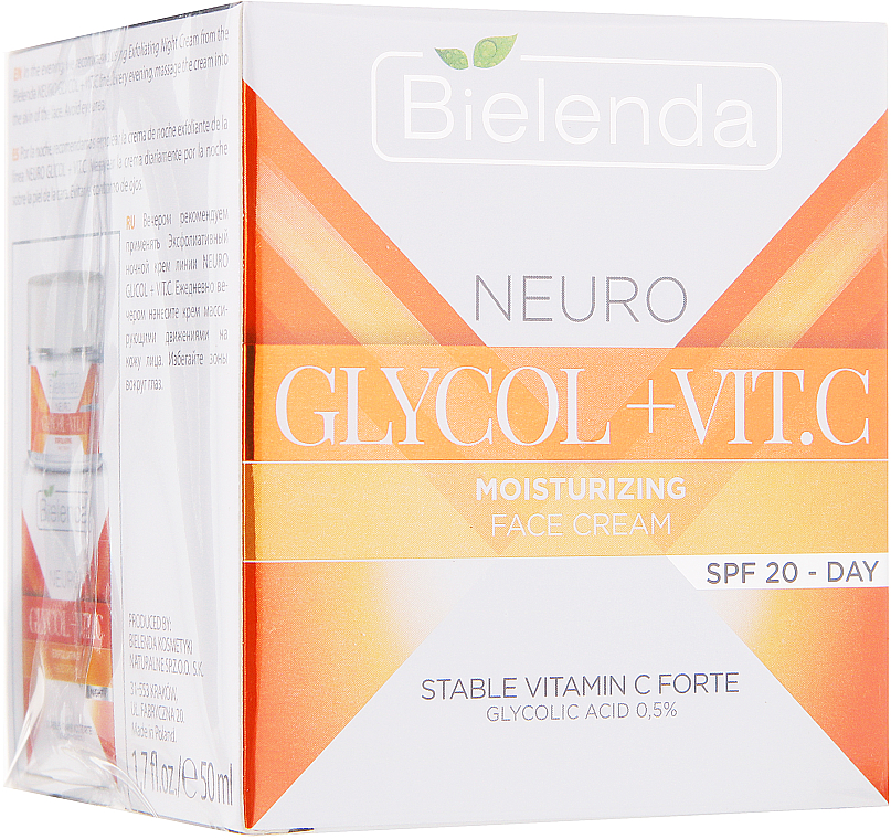 УЦЕНКА Дневной увлажняющий крем для лица SPF 20 - Bielenda Neuro Glycol + Vit.C Day Cream * — фото N1