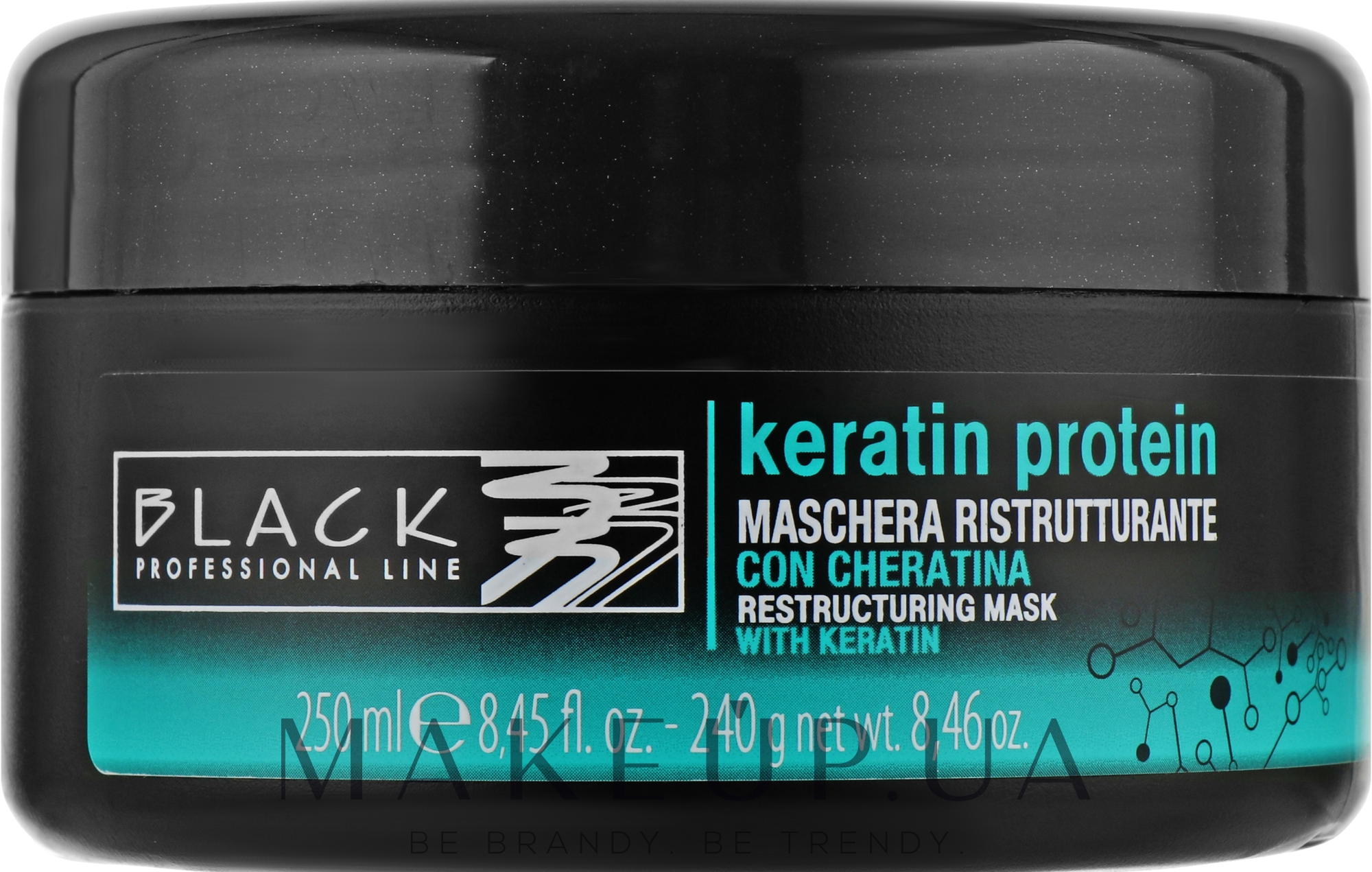 Реструктурувальна маска для пошкодженого волосся "Кератиновий білок" - Black Professional Line Keratin Protein Mask — фото 250ml