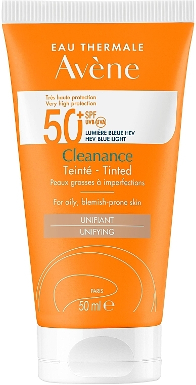 Солнцезащитный крем для лица с с эффектом тонирования - Avene Cleanance Tinted SPF 50+ — фото N1