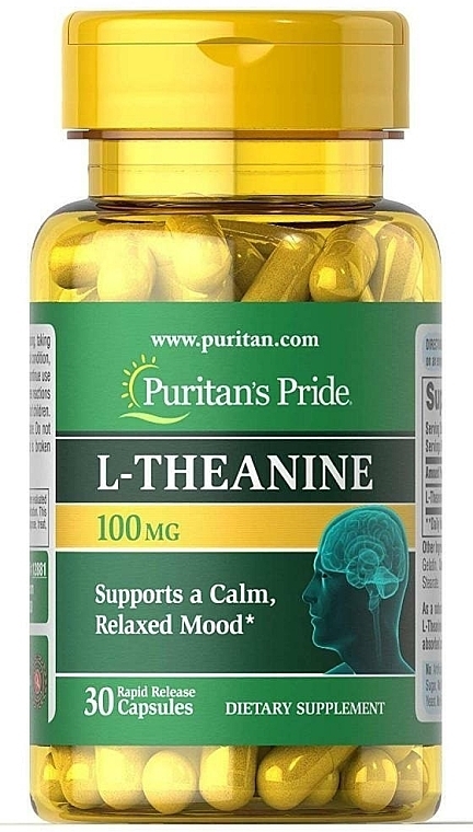 Пищевая добавка "L-теанин", 100 мг - Puritan's Pride L-Theanine 100 mg — фото N1
