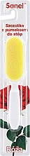 Парфумерія, косметика Щітка з пемзою для догляду за ногами, біла з жовтим - Sanel Roza