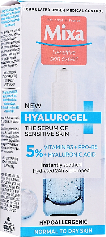 Сироватка для чутливої шкіри - Mixa Hyalurogel The Serum Of Sensitive Skin — фото N1