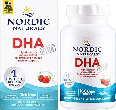 Пищевая добавка, 1660 мг с клубничным вкусом "Омега 3" - Nordic Naturals DHA Strawberry — фото N2