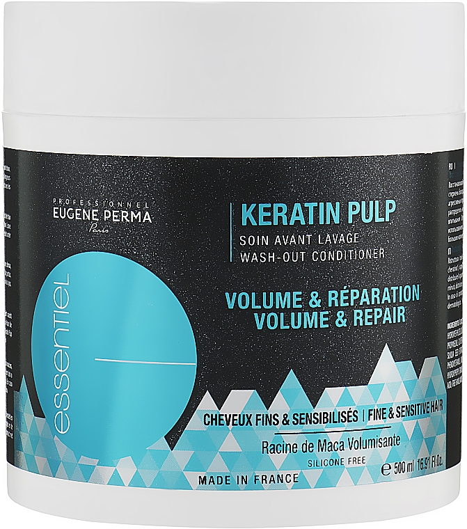 Уход для объема тонких и поврежденных волос - Eugene Perma Essentiel Keratin Pulp Control Volume&Repair Wash-Out Conditioner — фото N5