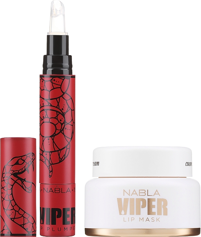 Набор - Nabla Viper Day & Night Lip Treatment Kit Coconut Cream (lip/plumper/4ml + lip/mask/15ml) — фото N2