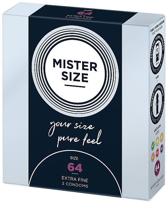 Презервативы латексные, размер 64, 3 шт - Mister Size Extra Fine Condoms — фото N2