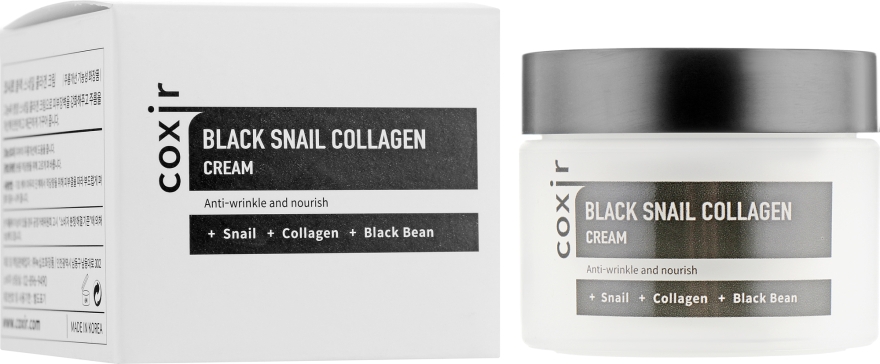 Антивозрастной питательный крем для лица - Coxir Black Snail Collagen Cream Anti-Wrinkle And Nourish — фото N4