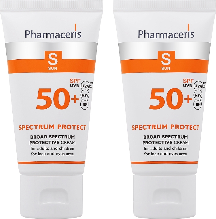 Набор - Pharmaceris S Broad Spectrum Protective Cream SPF50+ (f/cr/2x50ml) — фото N1