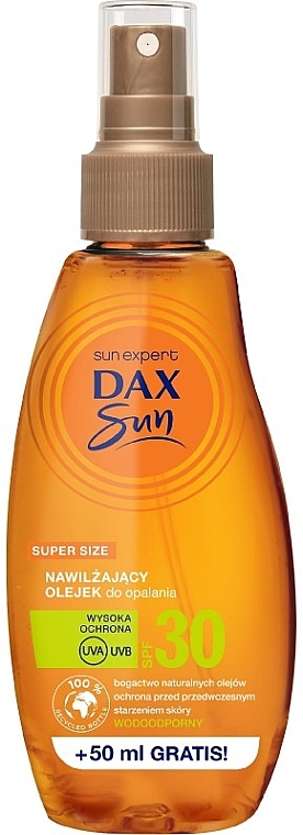 Сонцезахисна зволожувальна олія для засмаги SPF30 - Dax Sun — фото N1