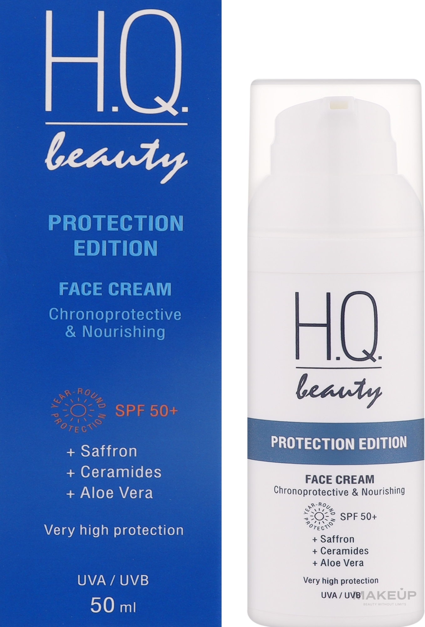 Крем для обличчя SPF50+ "Хронозахист та живлення" - H.Q.Beauty Protection Edition Face Cream — фото 50ml