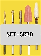 Духи, Парфюмерия, косметика Стартовый набор фрез для тонкой кутикулы - Nail Drill SET 5 Red