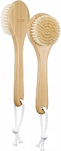 Щетка для тела с длинной ручкой и с ворсом дикого кабана - Lussoni Bamboo Natural Body Brush With Handle — фото N1