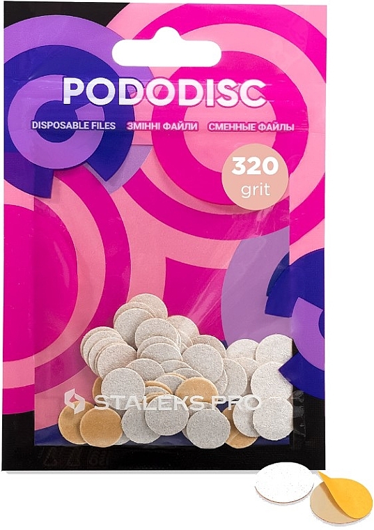 Сменные файлы для педикюрного диска "Pododisc", XS, белые, 320 грит, 50 шт. - Staleks Pro — фото N1