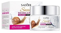 Крем для лица с коллагеном и экстрактом слизи улитки - Sadoer Snail Reorganize Collagen Face Cream — фото N1