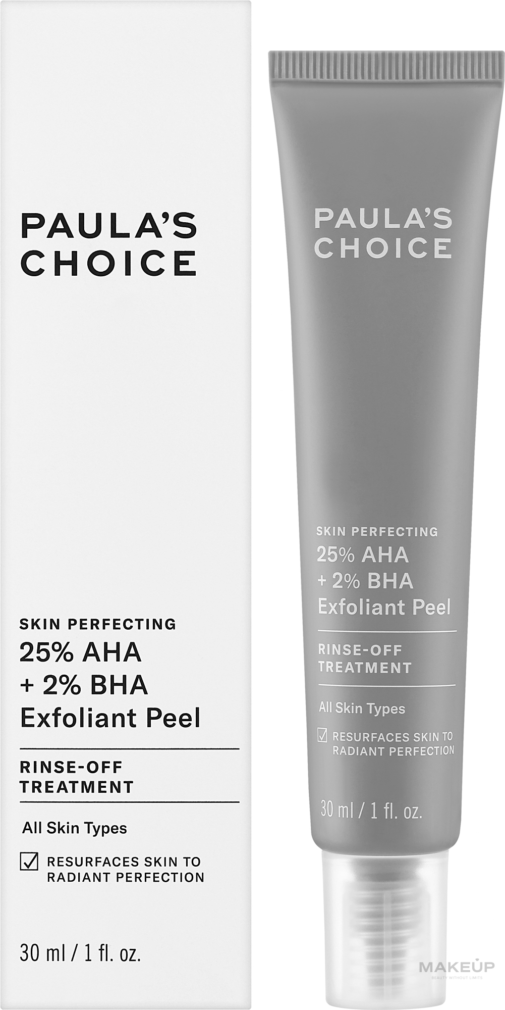 Нежный пилинг для разглаживания морщин - Paula's Choice Skin Perfecting 25% AHA + 2% BHA Exfoliant Peel — фото 30ml