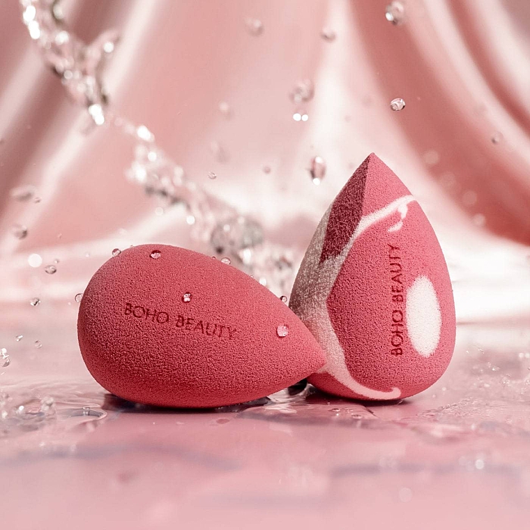Набор спонжей, ягодный/средний скошенный розово-ягодный - Boho Beauty Bohoblender Berry Regular + Pinky Berry Medium Cut — фото N4