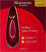 Парфумерія, косметика Вакуумний кліторальний стимулятор, бордовий - Womanizer Premium 2 Bordeaux
