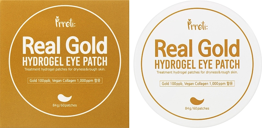 Гидрогелевые патчи c золотом для зоны вокруг глаз - Prreti Real Gold Hydrogel Eye Patch — фото N2