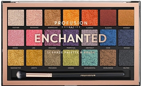 Палетка тіней для повік - Profusion Cosmetics Enchanted 21 Shade Palette & Brush — фото N1