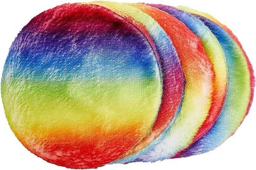 Косметичні диски для зняття макіяжу багаторазового використання, кольорові, 5 шт. - Glov Rainbow Reusable Cleansing Pads — фото N1