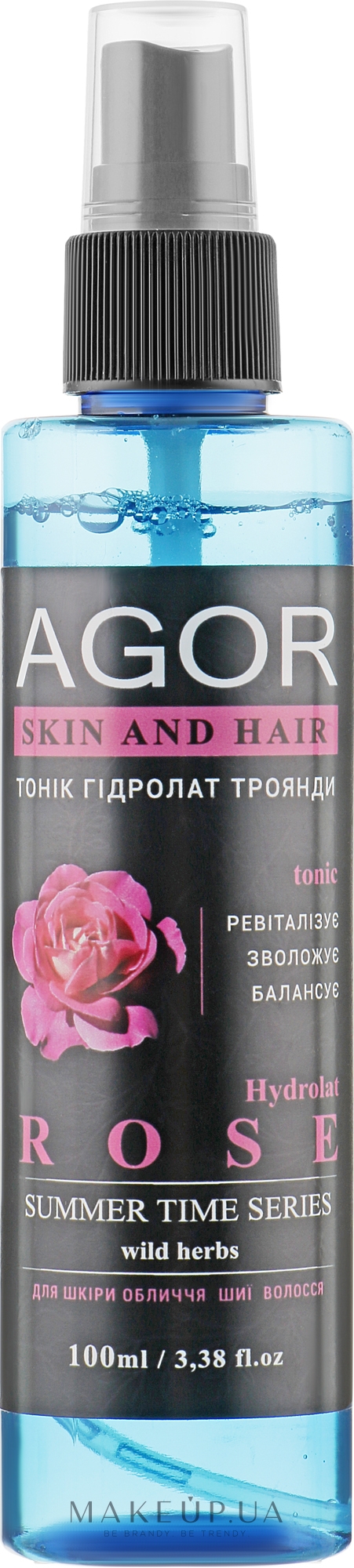 Тонік "Гідролат троянди" - Agor Summer Time Skin And Hair Tonic — фото 100ml