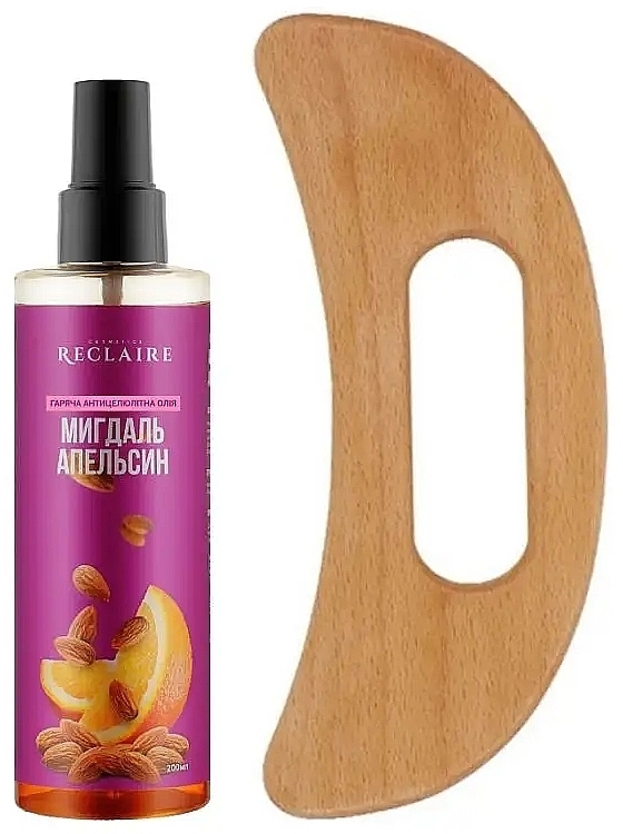 Набор "Миндаль-Апельсин" - Reclaire (b/oil/200ml + b/massager)