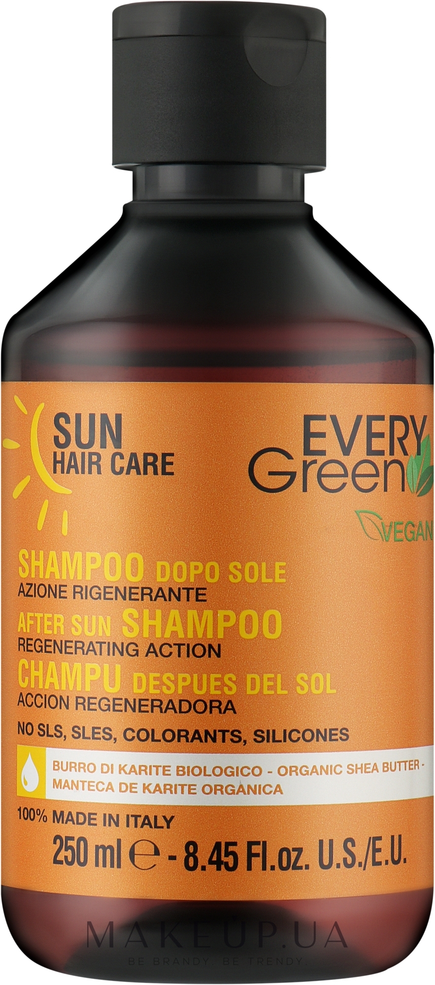 Шампунь для волос после пребывания на солнце - EveryGreen After Sun Shampoo Rigenerating Action — фото 250ml