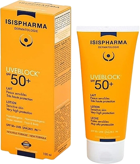 Солнцезащитный лосьон для тела - Isispharma Uveblock SPF50+ Lait Lotion — фото N1