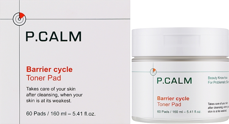 Пади-тонер для регенерации барьера кожи - P.CALM Barrier Cycle Toner Pad — фото N2