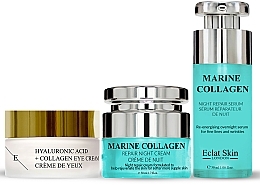 Парфумерія, косметика Набір - Eclat Skin London Marine Collagen & Hyaluronic Acid (f/cr/50ml + f/ser/30ml + eye/cr/20ml)