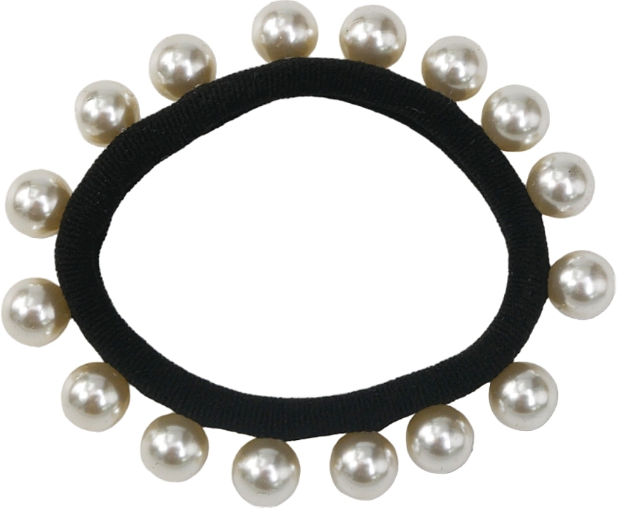Резинка для волосся з перлами, чорна - Lolita Accessories — фото N1