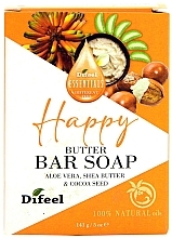 Парфумерія, косметика Мило "Щастя" - Difeel Essentials Happy Butter Bar Soap Aloe Vera, Shea Butter, Cocoa Seed