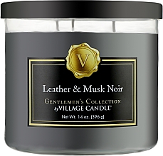 Парфумерія, косметика Ароматична свічка "Шкіра й мускус" - Village Candle Gentlemens Leather & Musk Noir