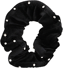 Парфумерія, косметика Резинка для волосся з камінчиками, Pf-158, чорна - Puffic Fashion